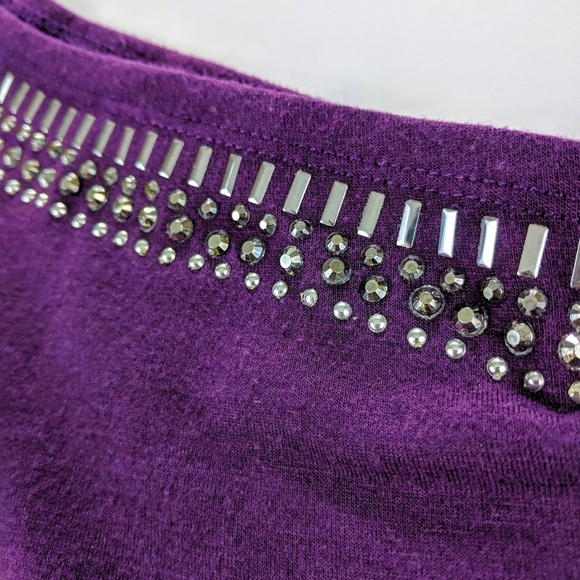 Guess One Shoulder Studs Embellished Top/Blouse M - Picture 3 of 7